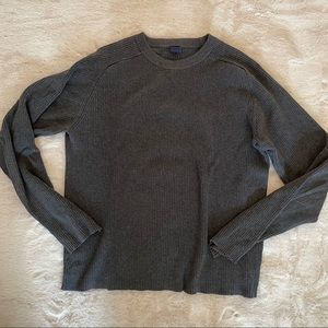 Gap Medium Mens long sleeve gray crew neck ribbed sweater